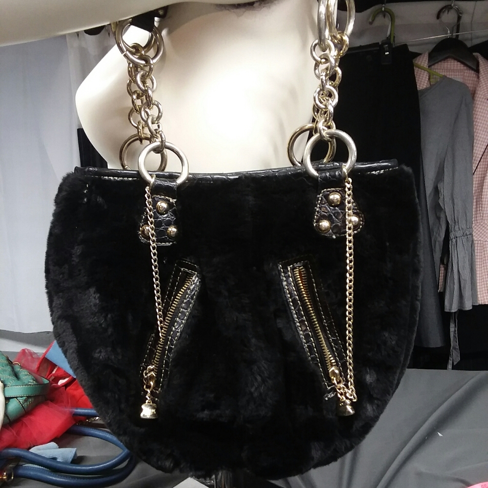 Kathy Van Zeeland Faux Fur Purse